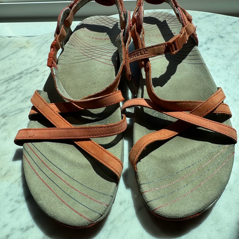 Merrell Orange Outdoor Sandals Adventure-Ready